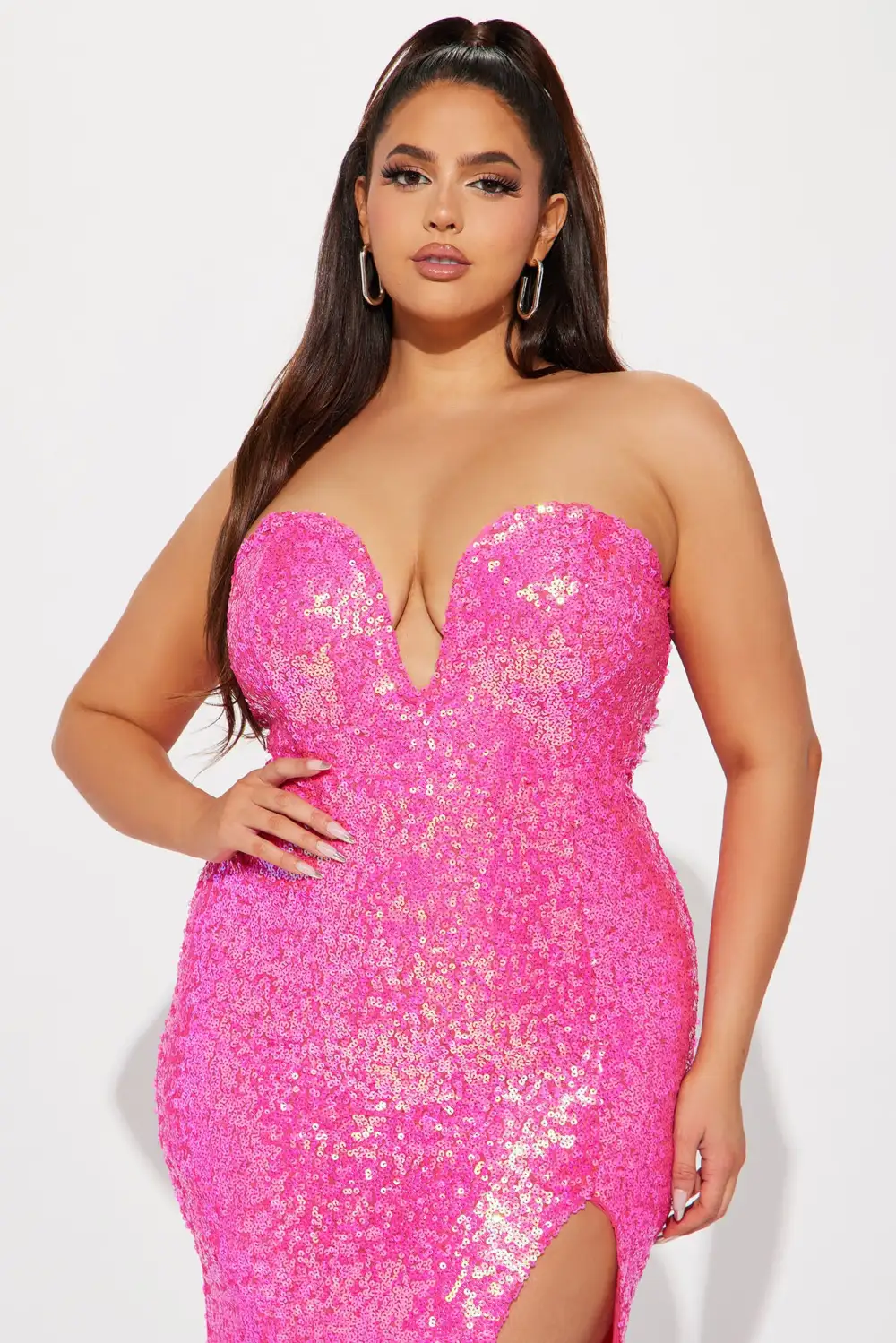 Catalina Sequin Midi Dress - Pink