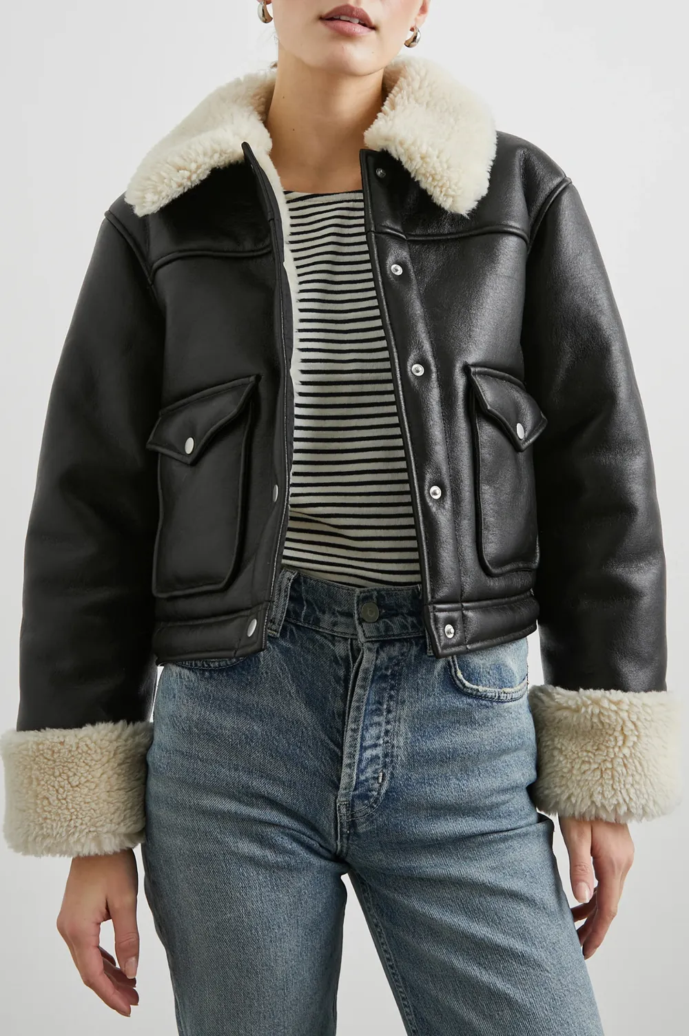 Women's Thickened Leather Hooded Jacket For Warmth