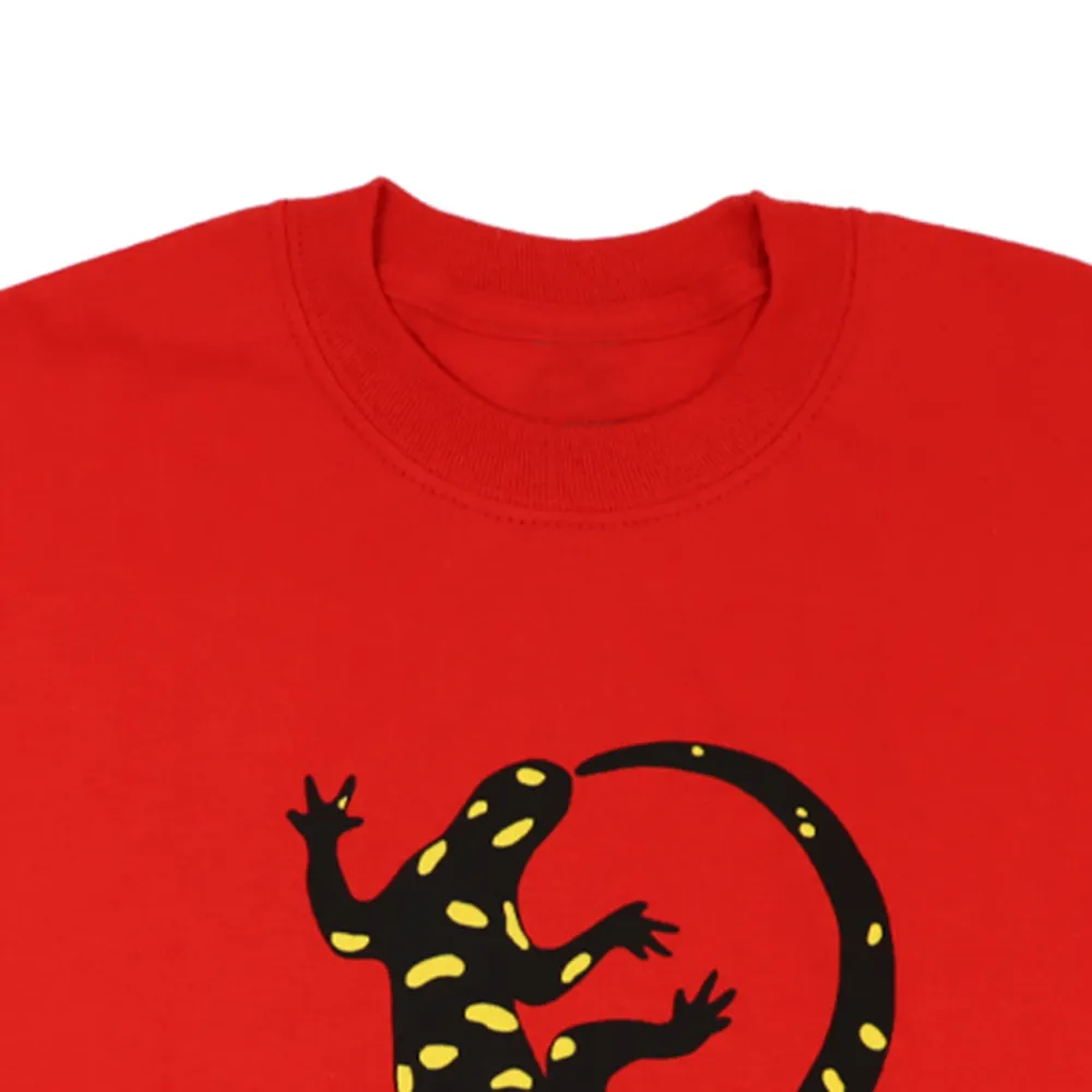 Salamander Print Round Neck Long Sleeved Women's T-Shirt