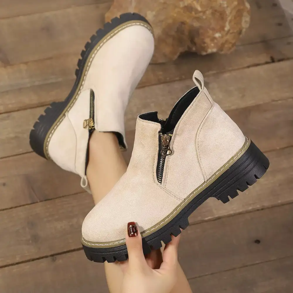 Classic Round Toe Platform Boots
