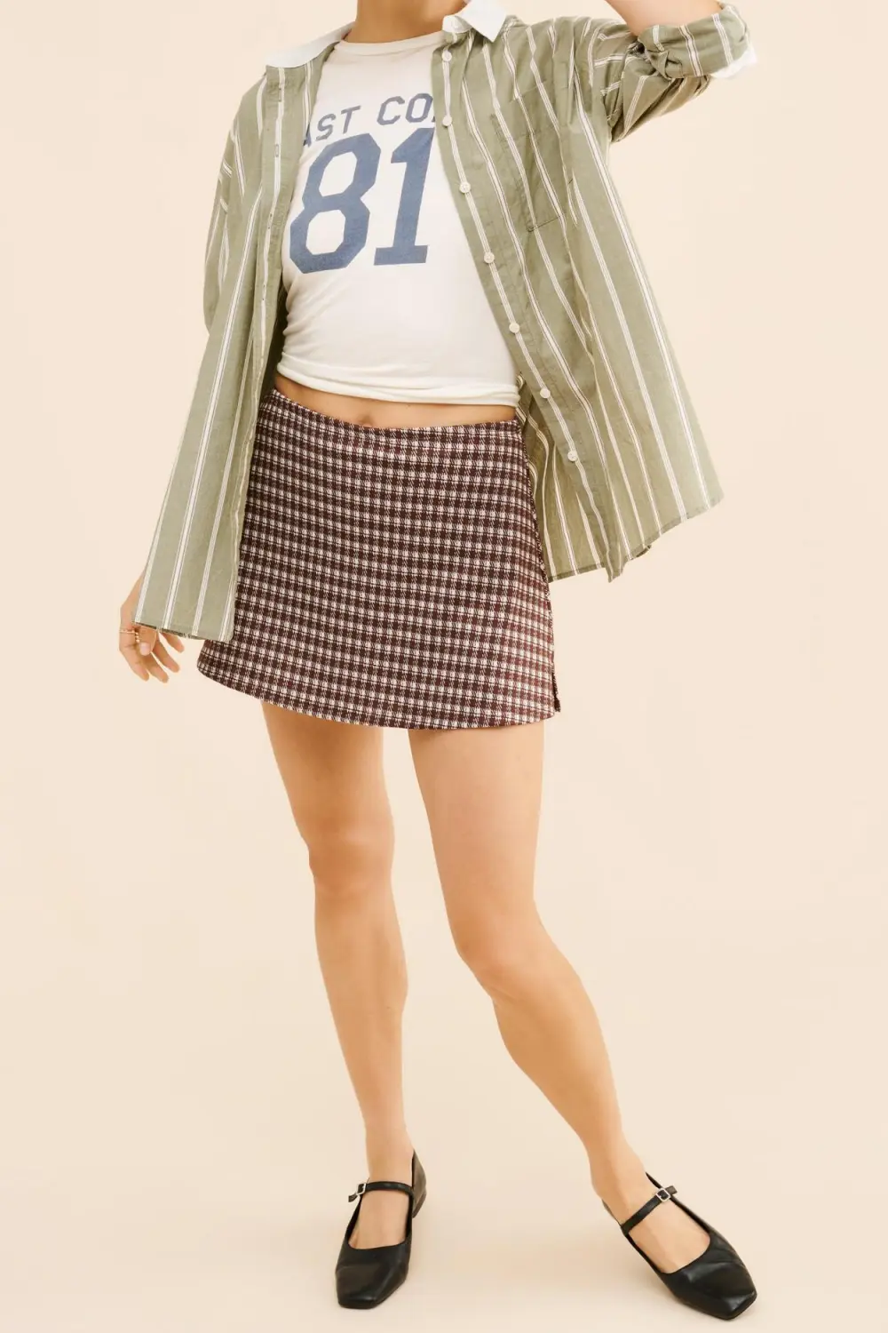 Lattice Printed Mini Skirt
