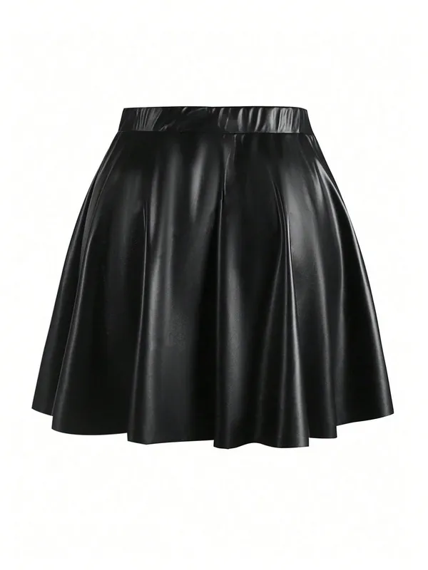 Women's Button Zipper Regular Fit Short Skirt