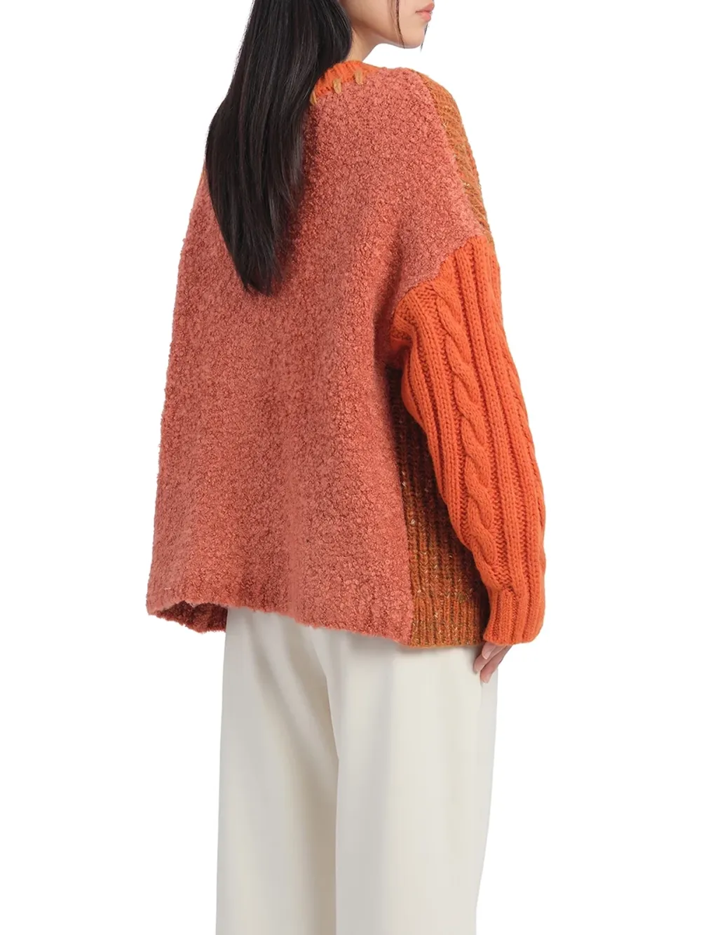 Color - Block Knit Cardigan Jacket