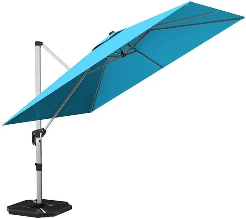 10 Ft Square Offset Patio Cantilever Umbrella with 360 Degree Tilt