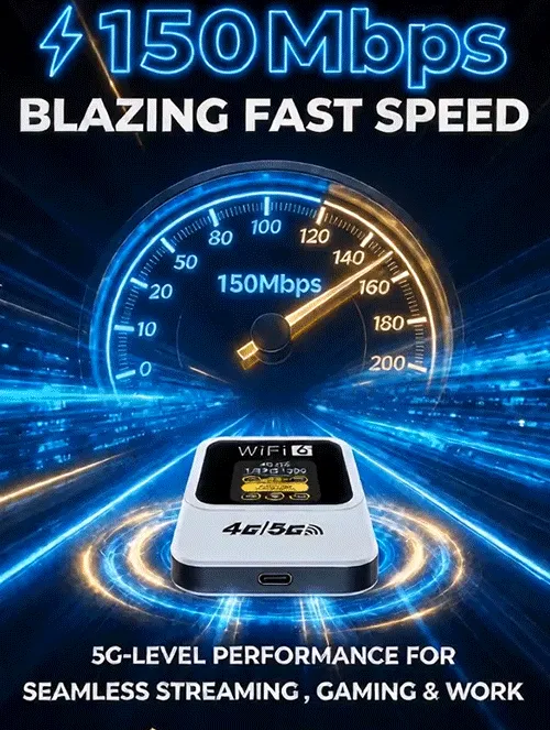 5G/2.4G Portable WiFi Hotspot Device, Multi-Link 150Mbps High Speed, 10 Devices, No SIM Card Required, Pocket Hotspot for Camping, RV, and Travel, Portable Internet Hotspot