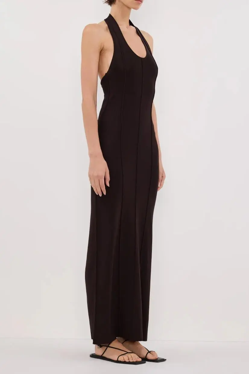 HALTER KNIT MAXI DRESS