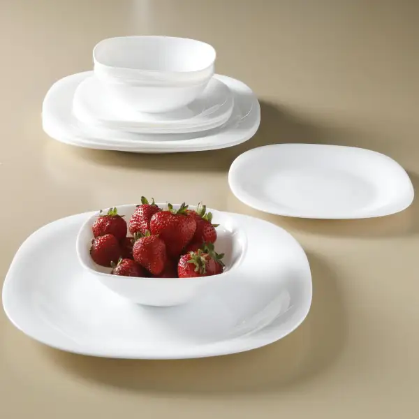 (Store Closing Sale) 12 PC Tempered Opal Glass Dinnerware Set