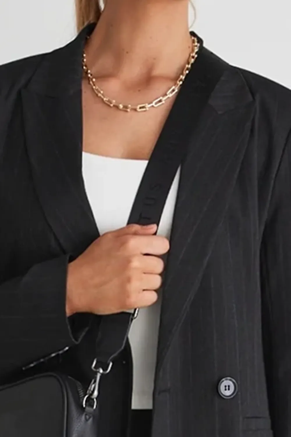 Black Structured Short - Sleeve Blazer