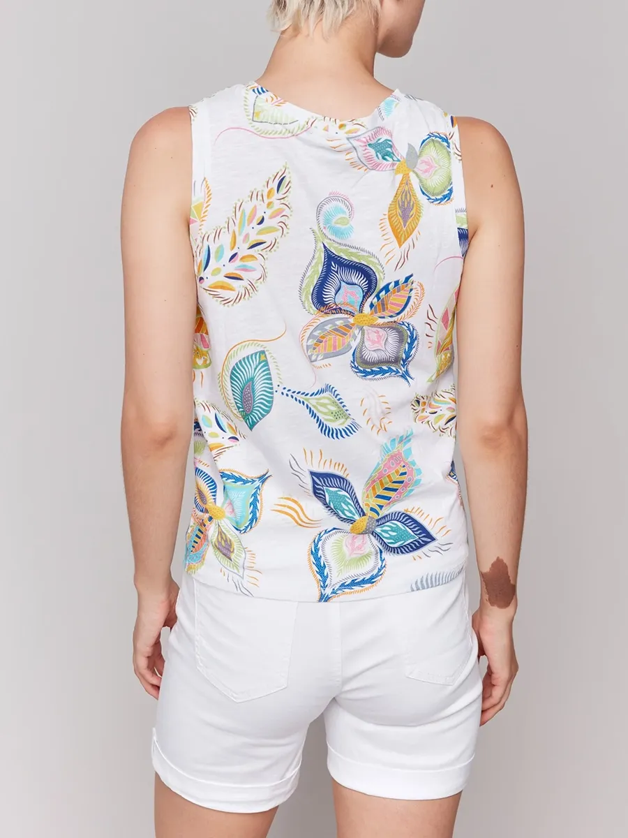 Versatile Abstract Print Playful Light Vest For Women