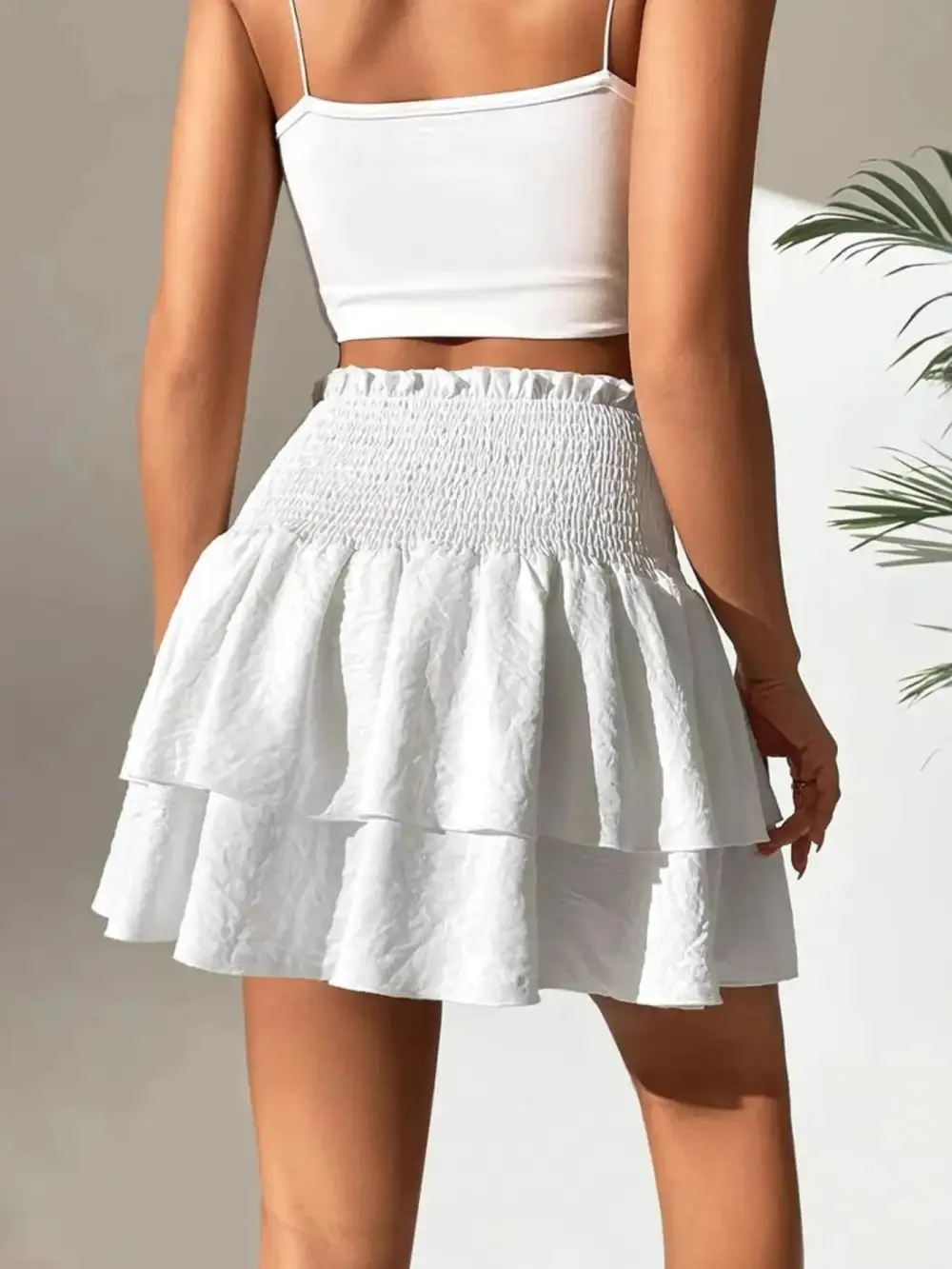 Simple Ruched Smocked Skirt