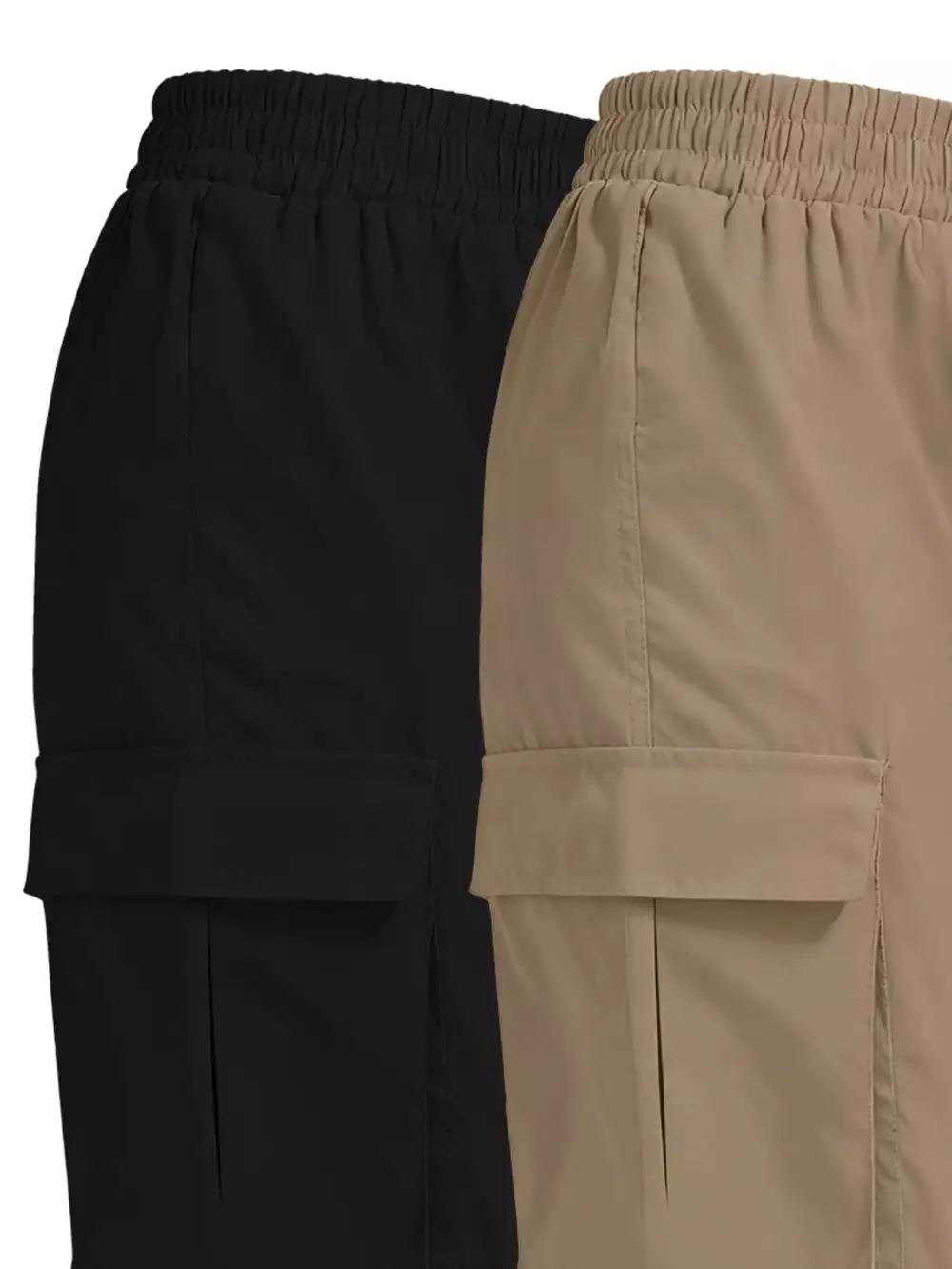 Piece Elastic Waist Cargo Pants