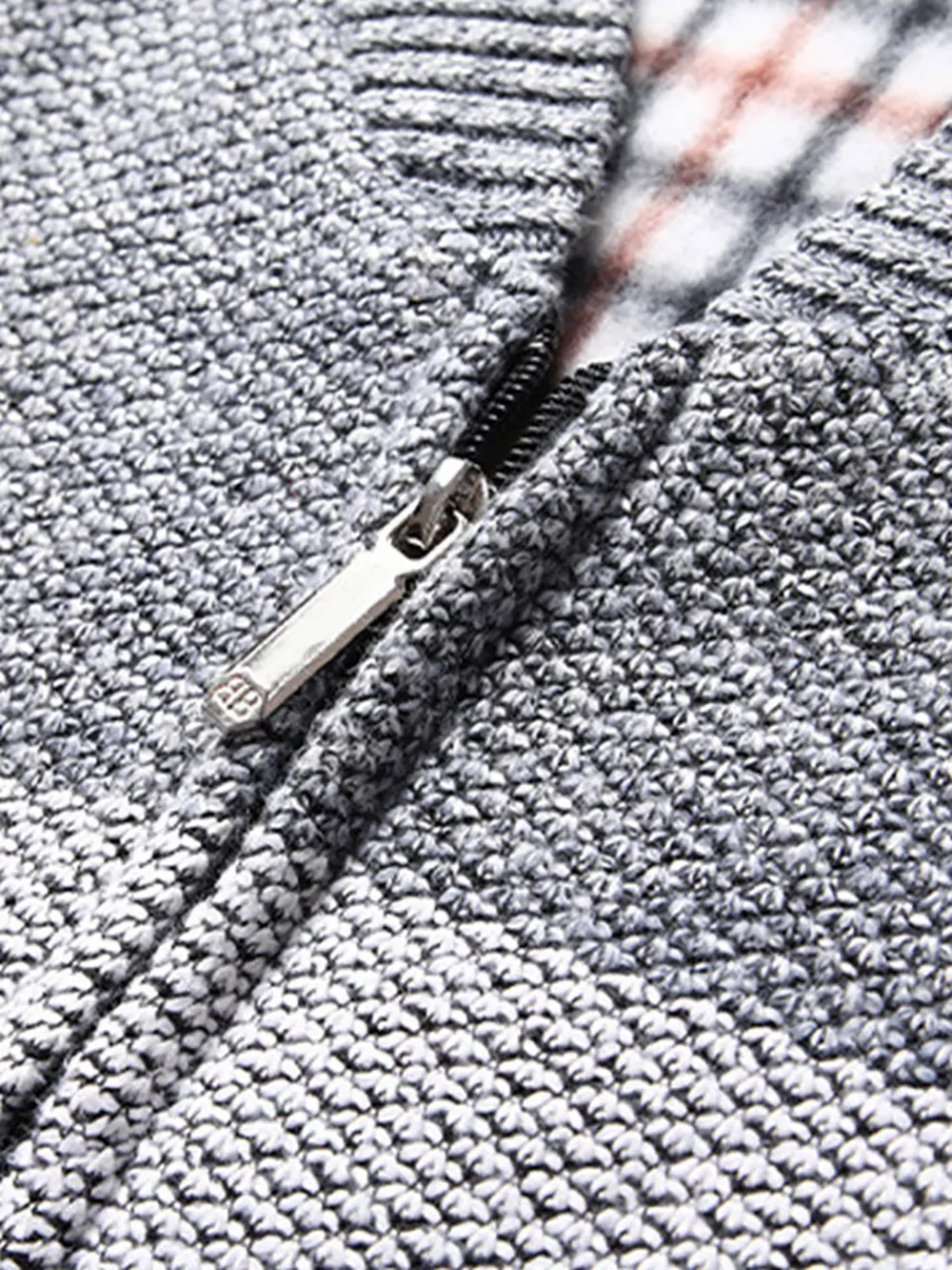 Baseball Collar Zip Up Cardigan