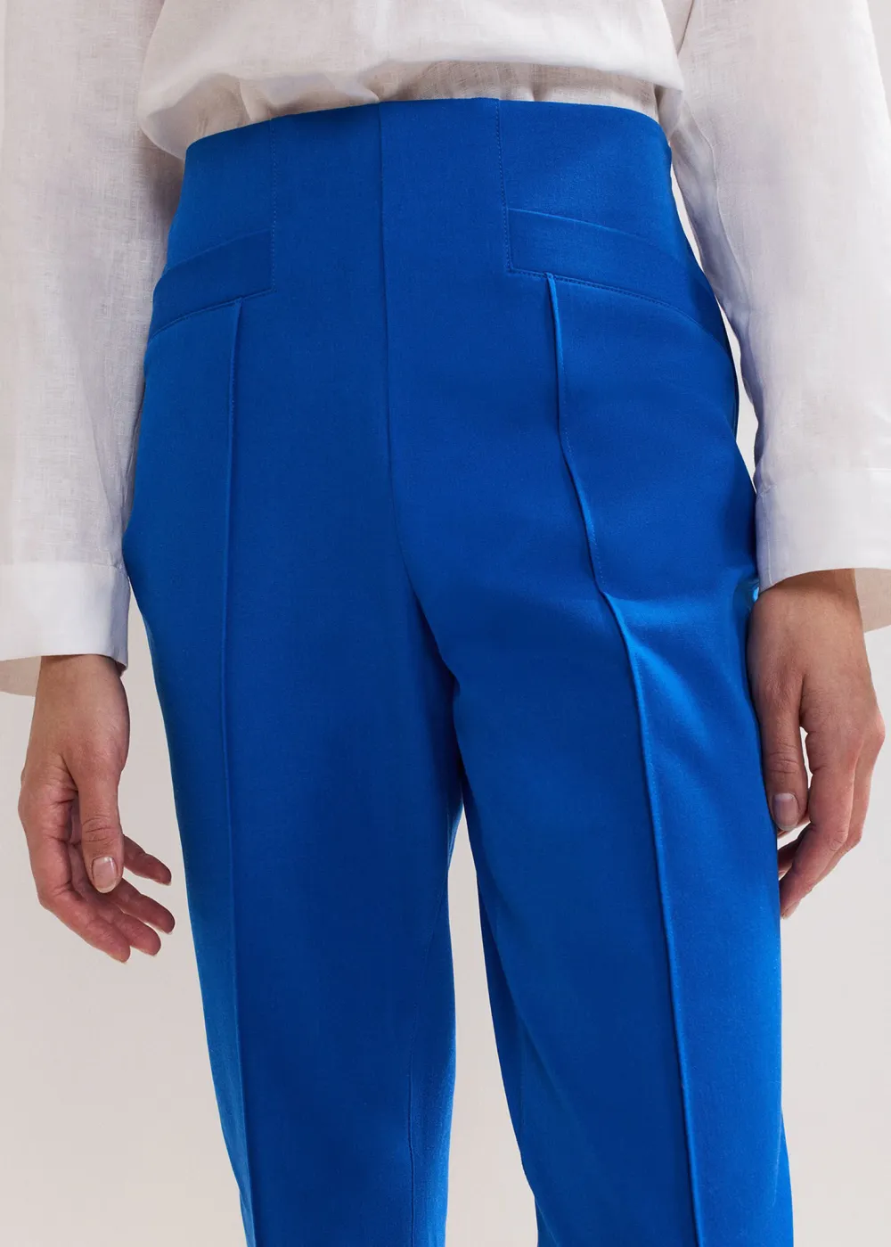 Blue Tapered Nine-Inch Pants