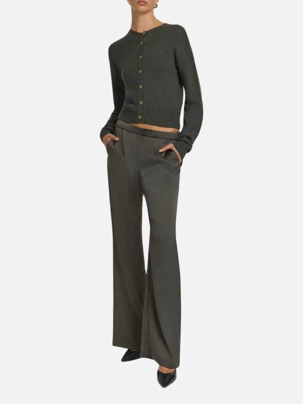 Plain Mid Rise Bootcut Pants