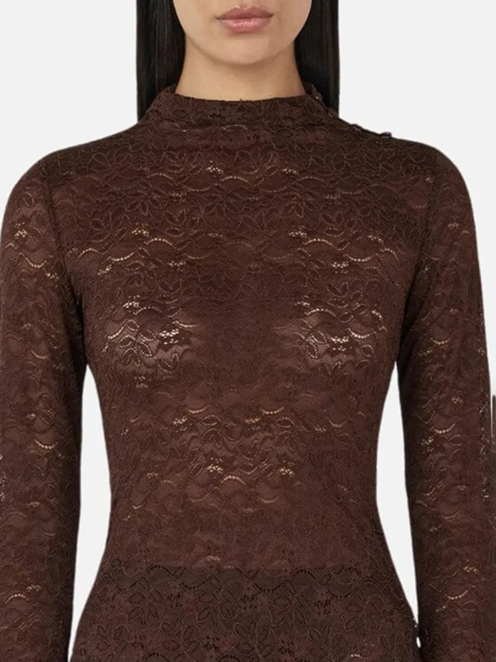 Lace Texture Long Sleeve Top