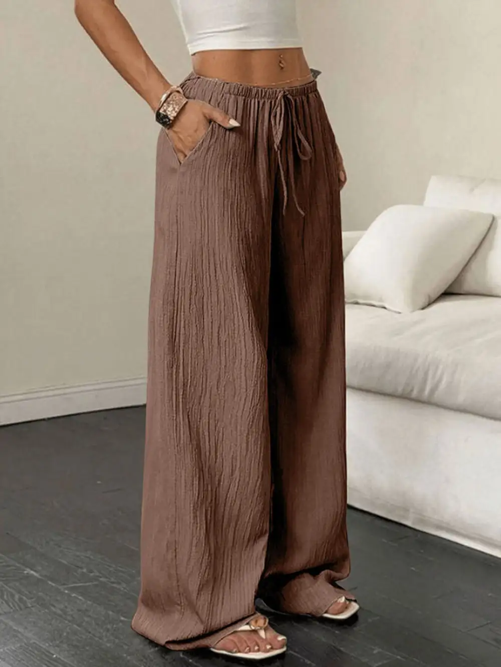Tied Wide Leg Pants
