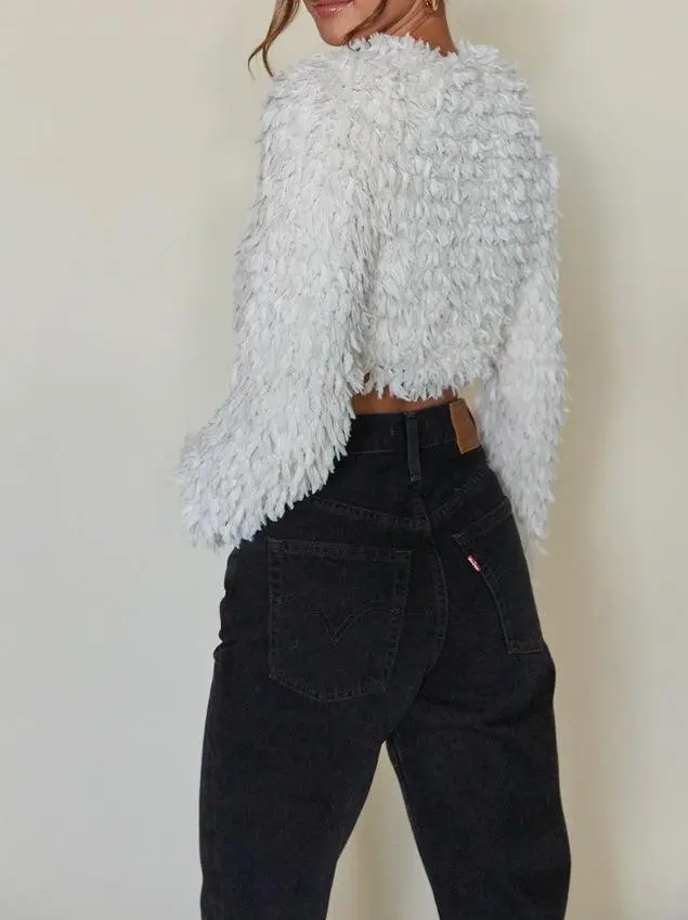 Cropped Fringe Cardigan
