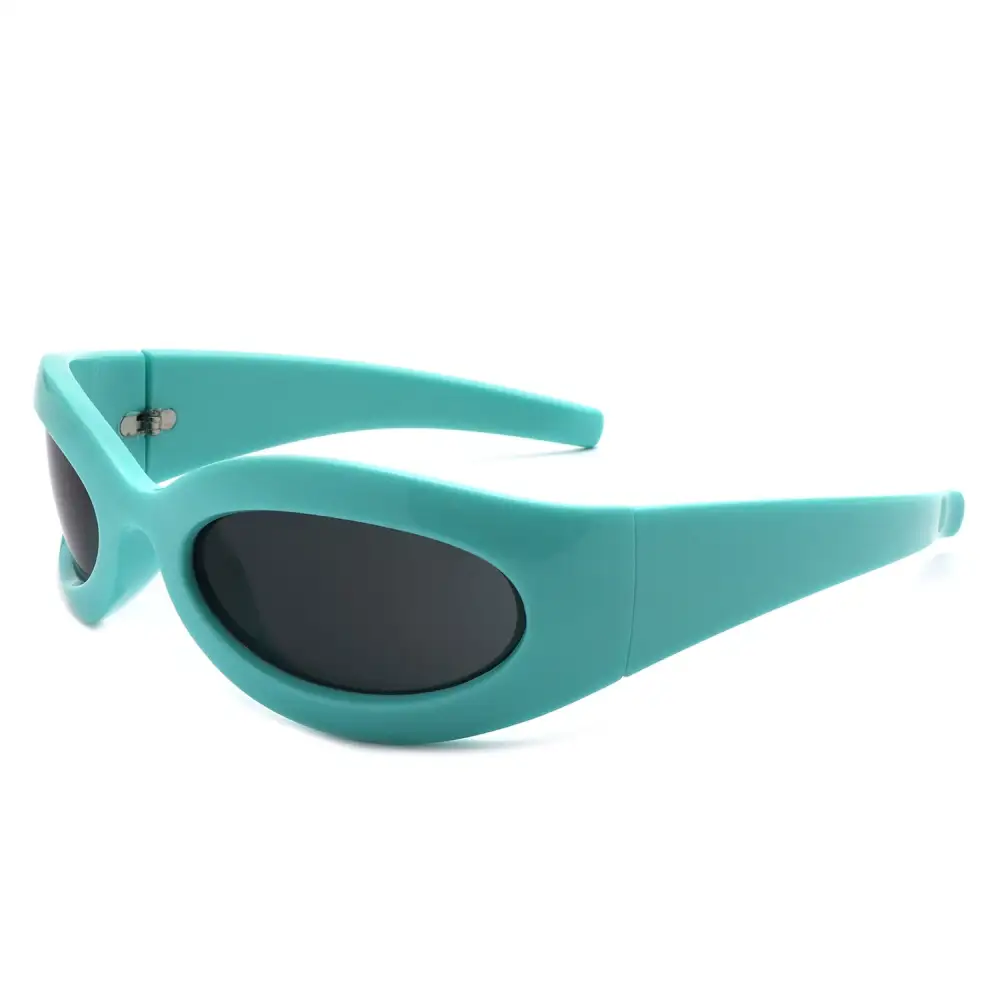 Patterned Oval Round Frame Sunglasses
