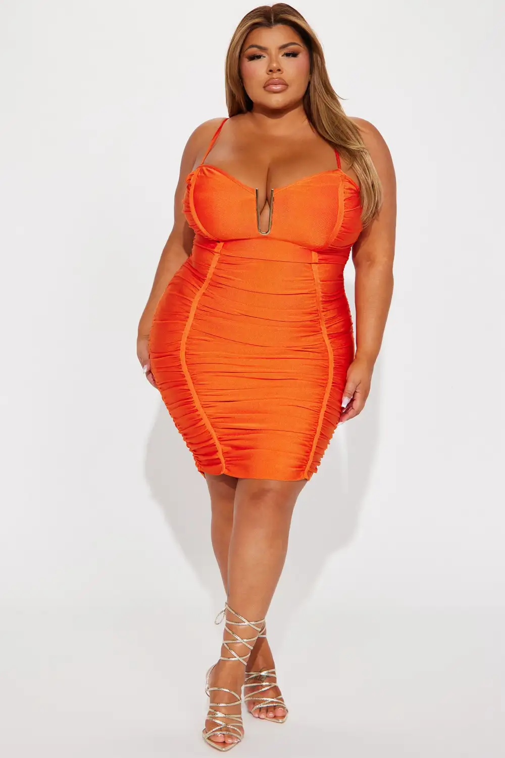 U Love It Bandage Midi Dress - Orange