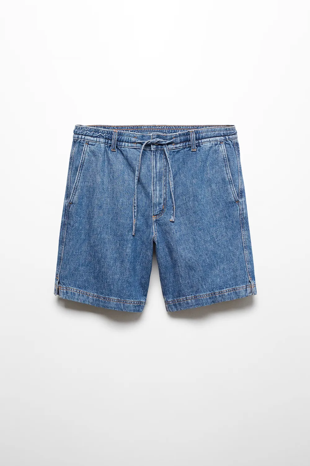 Denim Shorts With Drawstring