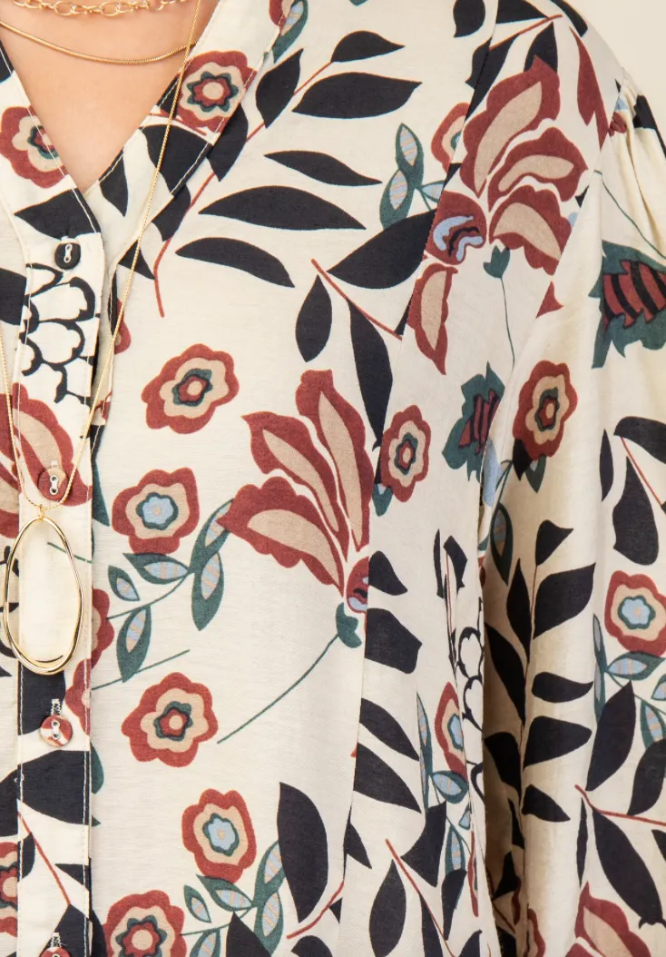 Floral Elbow Sleeve Dress
