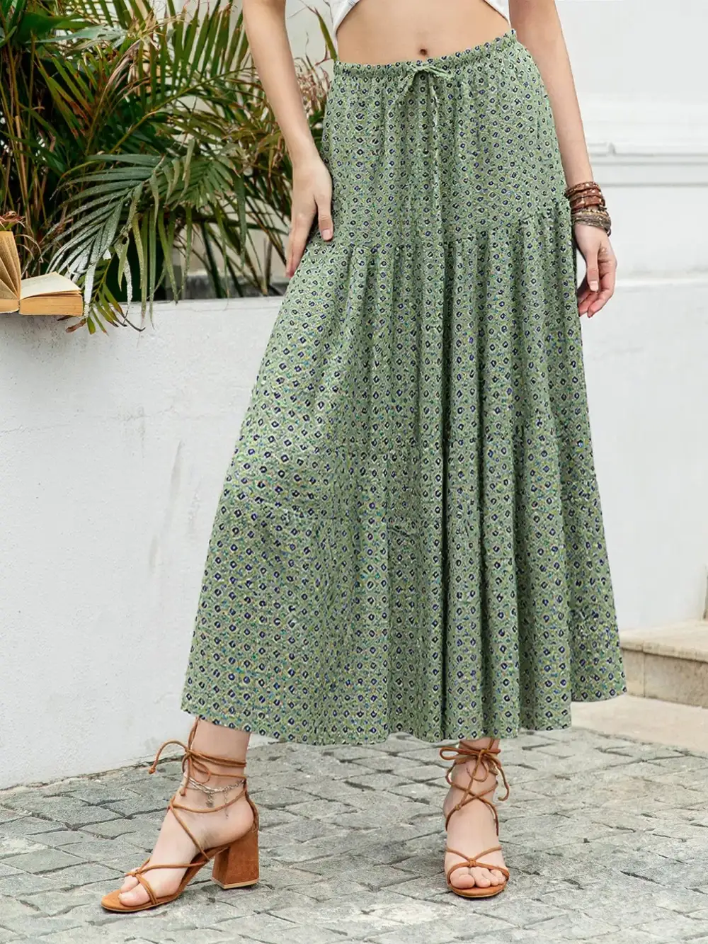 Tiered Boho Maxi Skirt