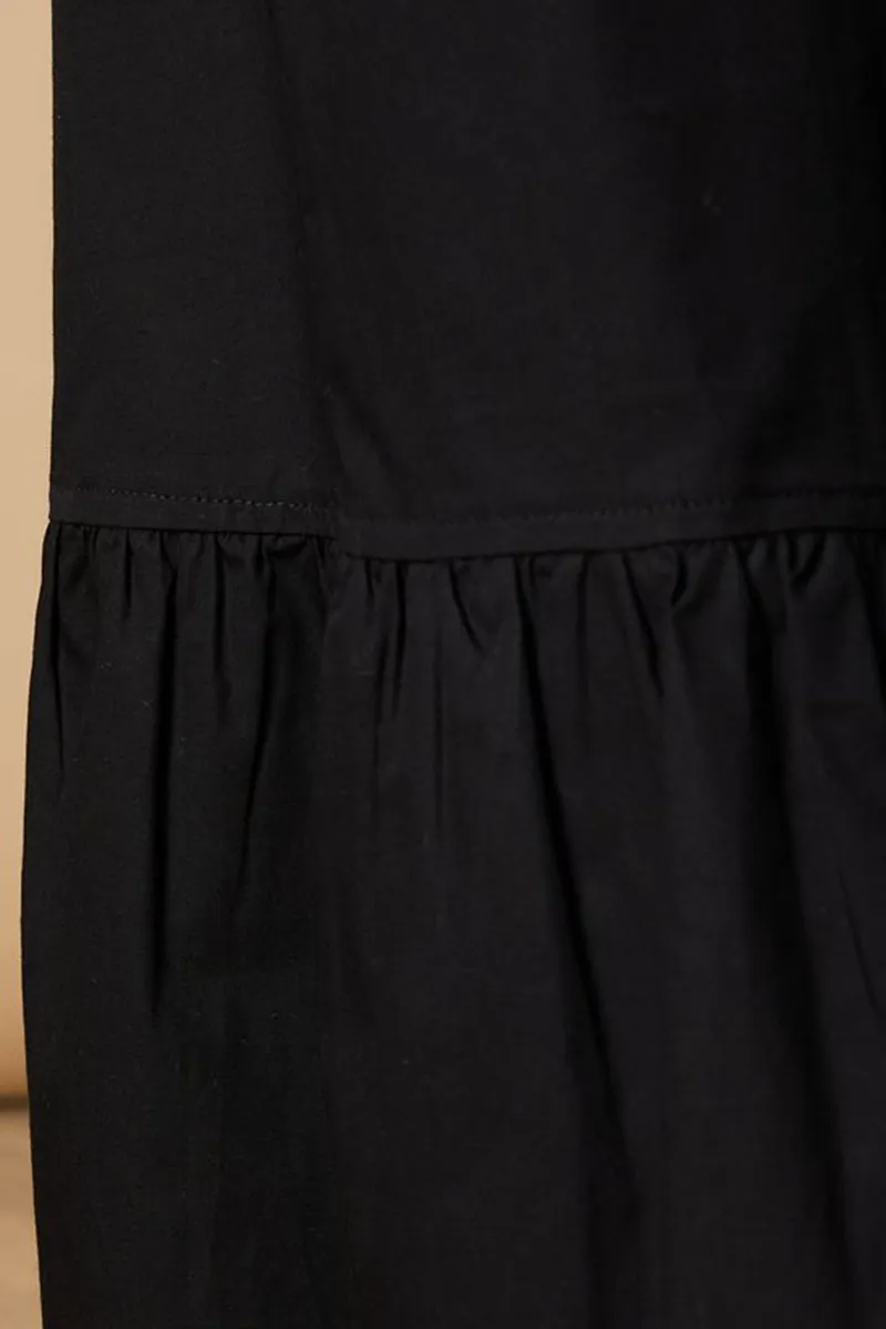 Casual Style Petite Poplin Black Skirt