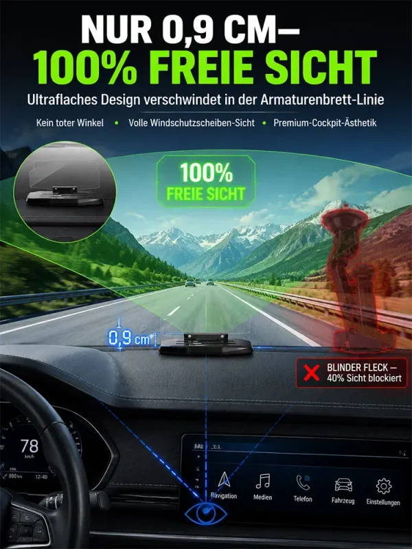 HUD Head up Display Wireless Automatic 2-in-1 Wireless Charging Phone Stand