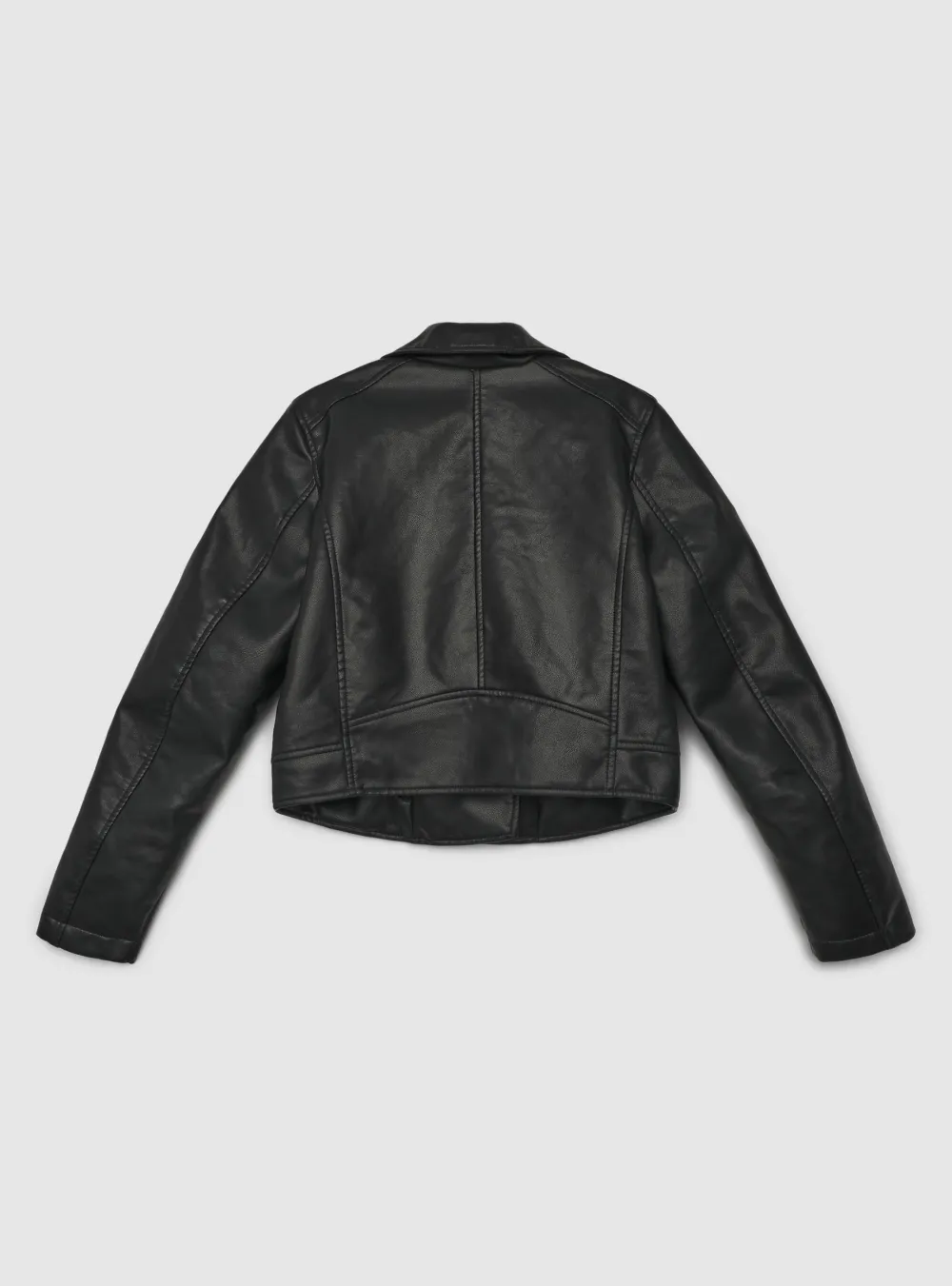 Faux Leather Studded Cropped Jacket