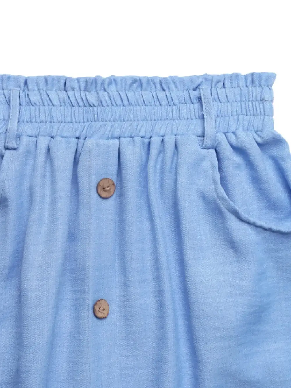 Button Front Decor Midi Skirt