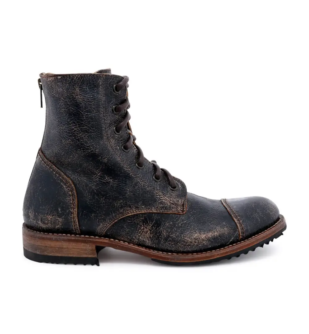 Back Zip Welted Rugged Heritage Ankle Boots