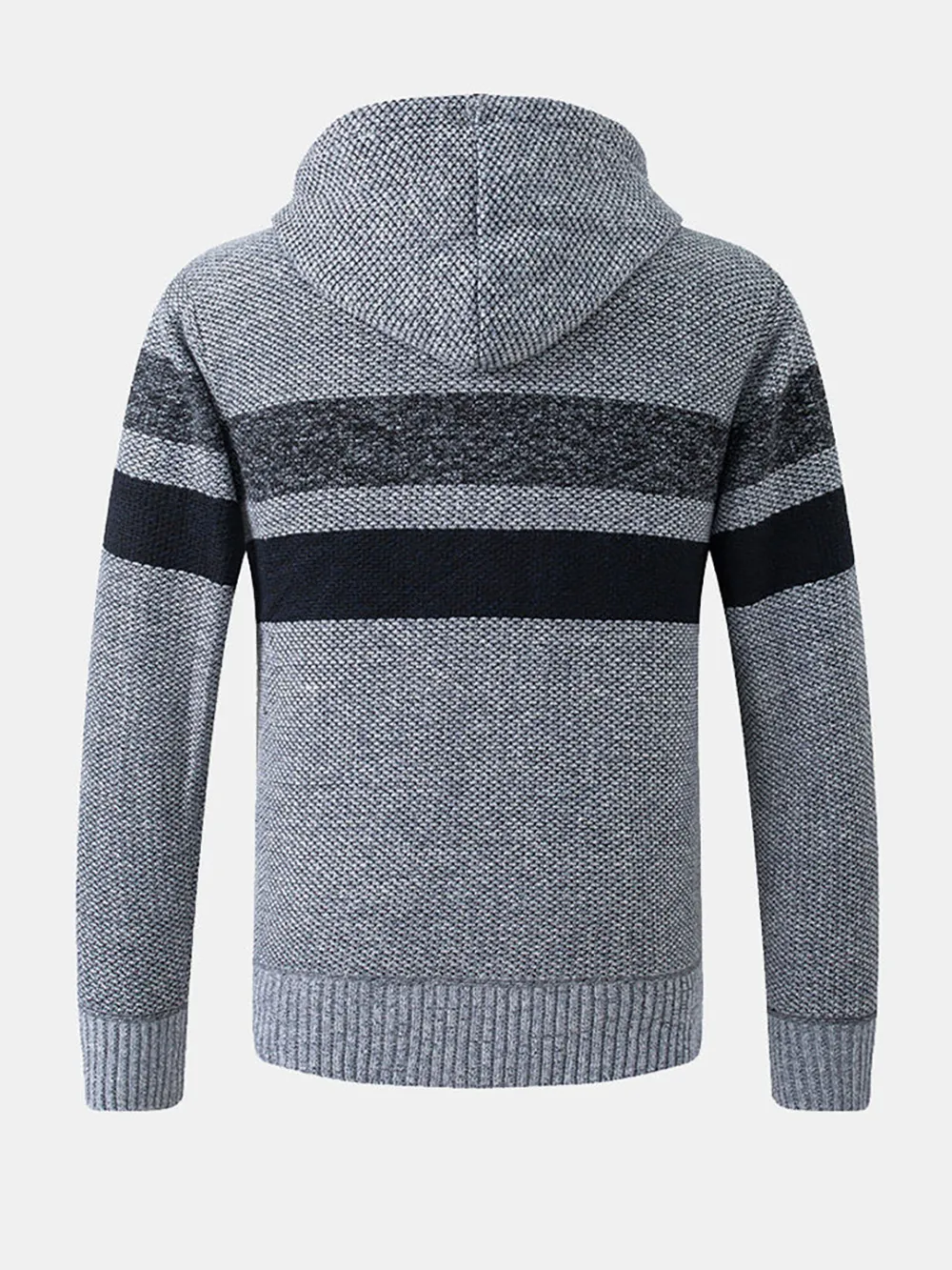 Striped Zip Up Hooded Cardigan