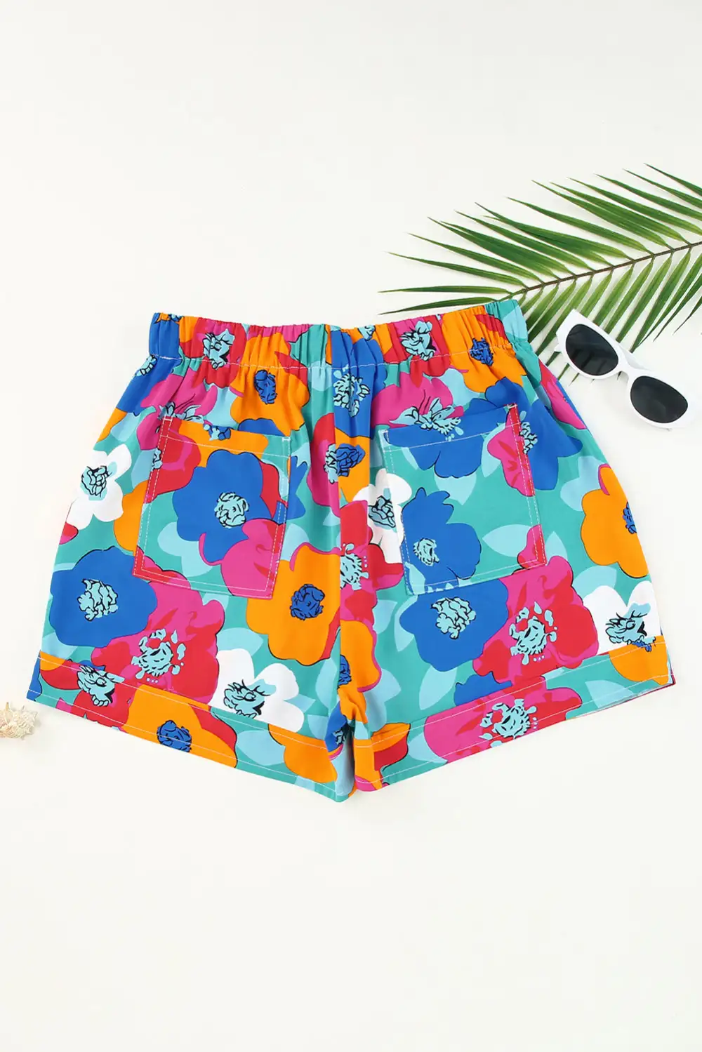 Clean Front Simple Drawstring Waist Shorts