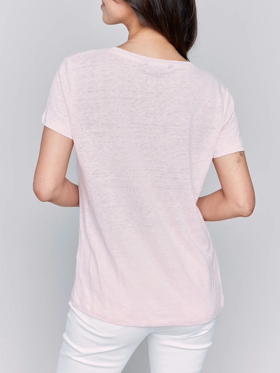Cool Linen Breathable V-Neck Short Sleeves