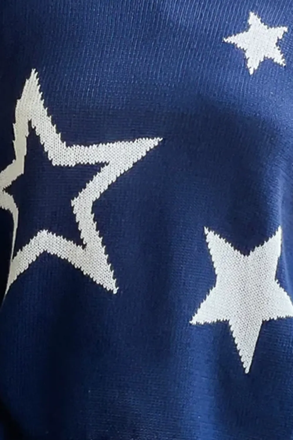 Dark Blue Star Print Sweater