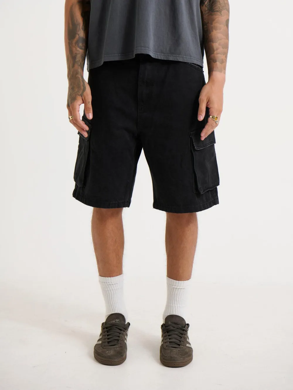 Casual And Comfortable Black Denim Shorts