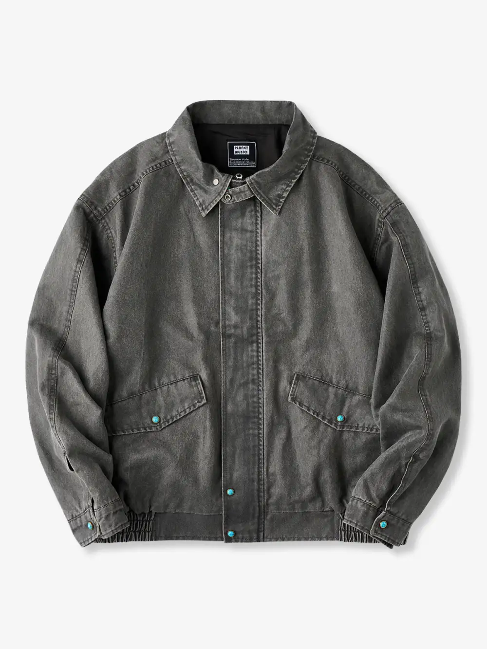 Men's Suede Texture Button Front Work Jacket