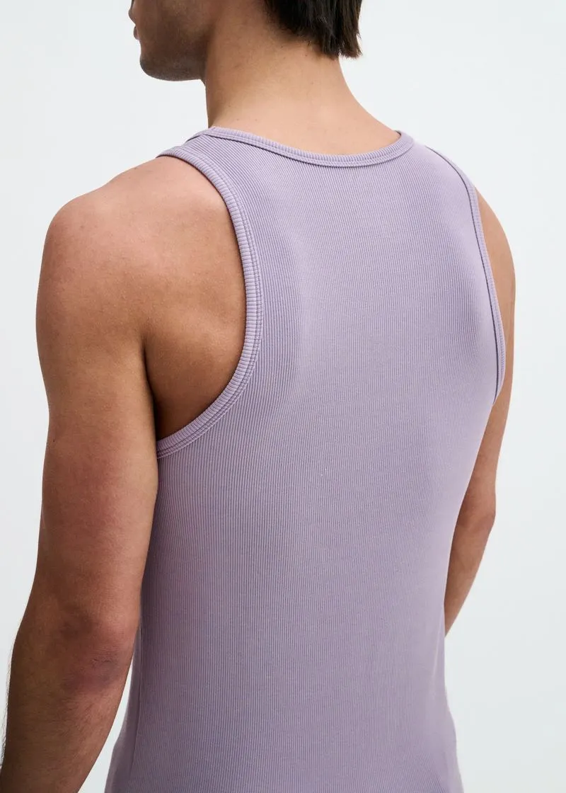 Tapered Ribbed Stretch Tank Top