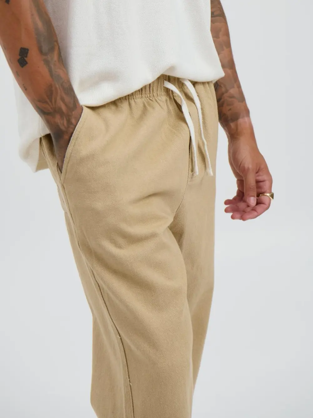 Simple And Comfortable Slim Sand Pant