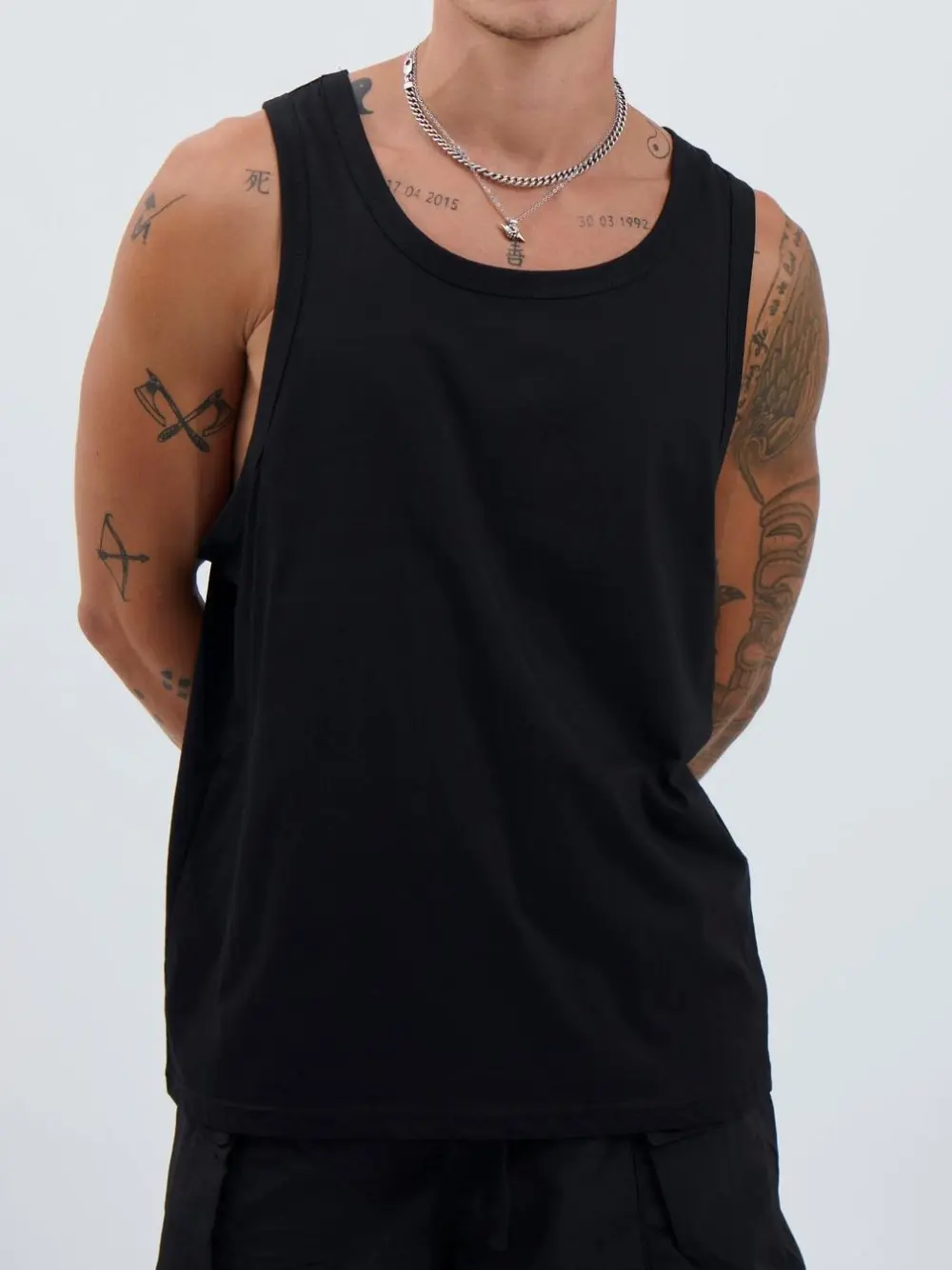 Leisure Versatile Navy Black Tank Tops