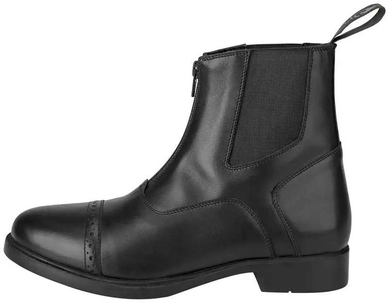 Relaxed Zip Leather Paddock Boots