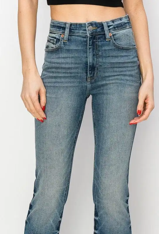 ??GYPSY FOX-HIGH RISE Y2K BOOT CUT JEANS