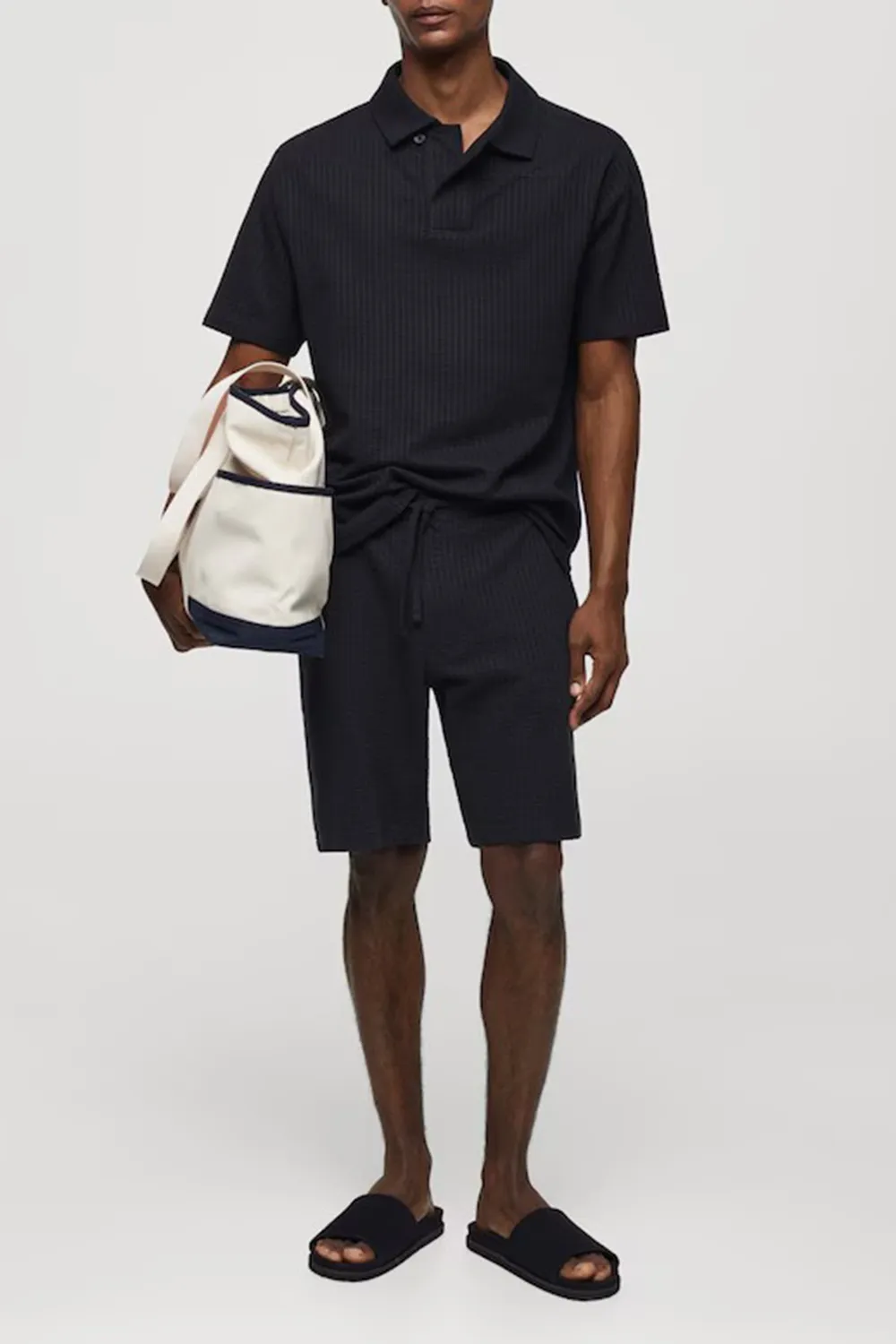 Seersucker Cotton Polo Shirt