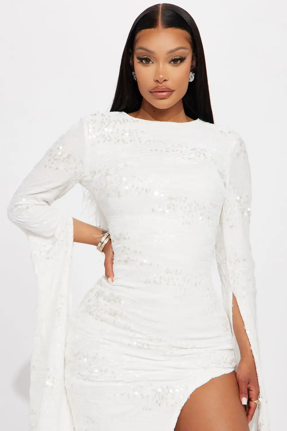 Viviane Velvet Gown - White