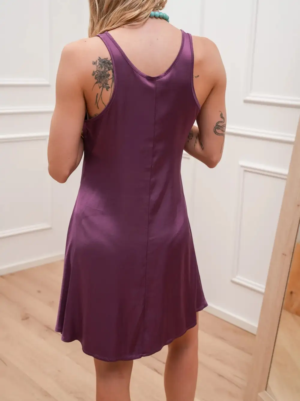 Layered Mini a Line Satin Top