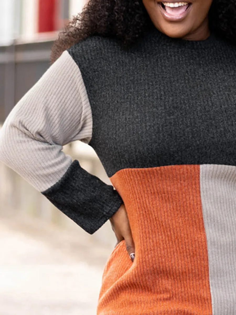 Multi Color Patchwork Contrasting Dress