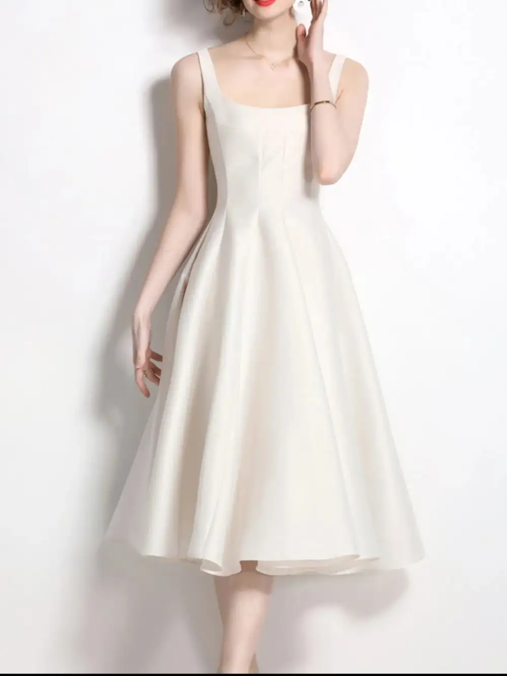 Silhouette A-Line Sleeveless Midi Dress