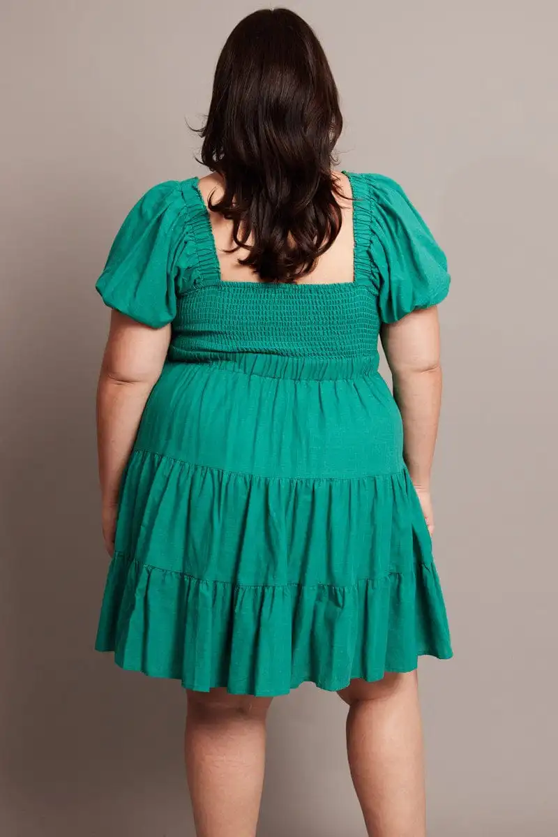 Green Cut Out Twist Mini Dress