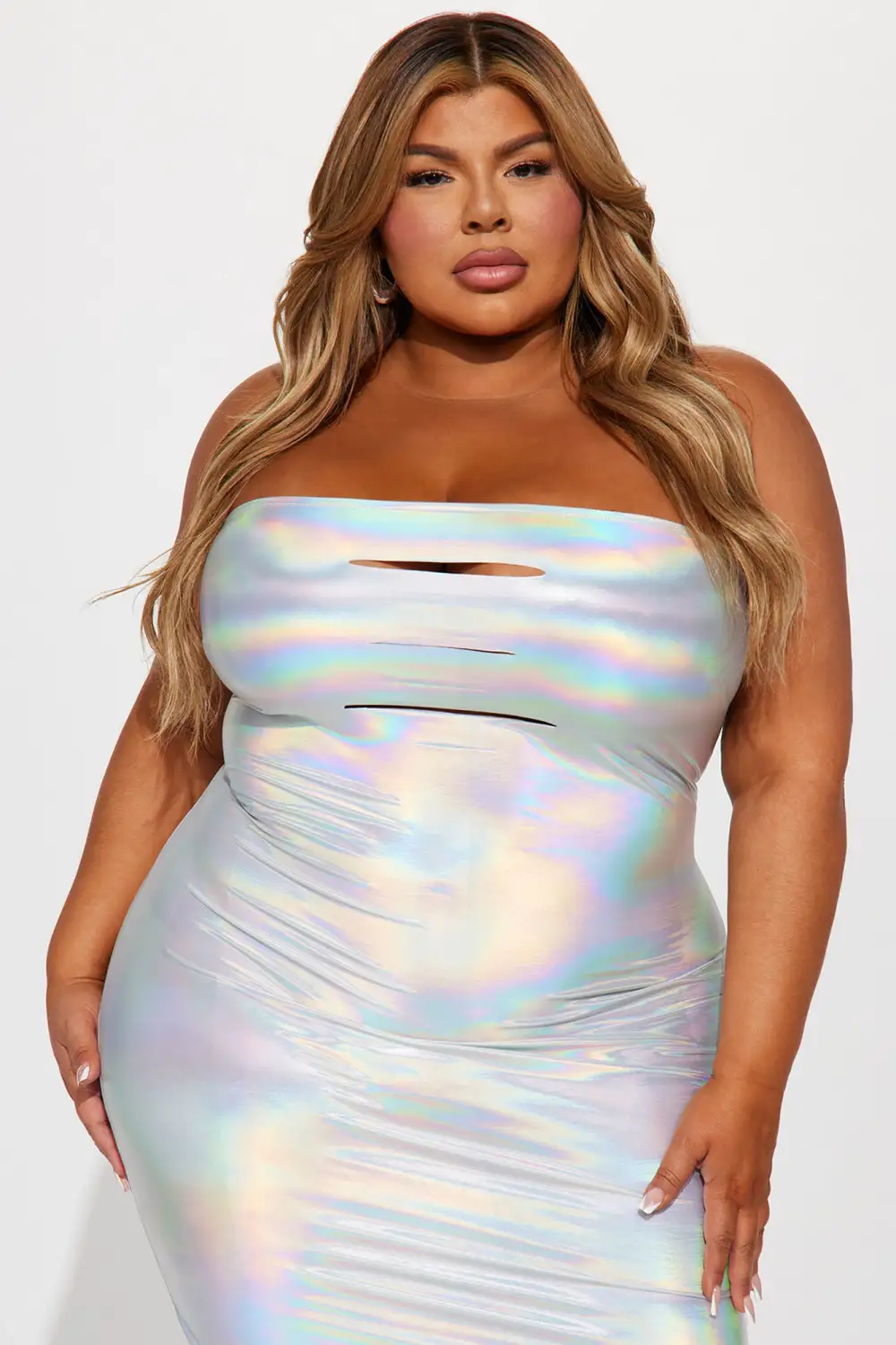 Nadia Metallic Maxi Dress - Silver