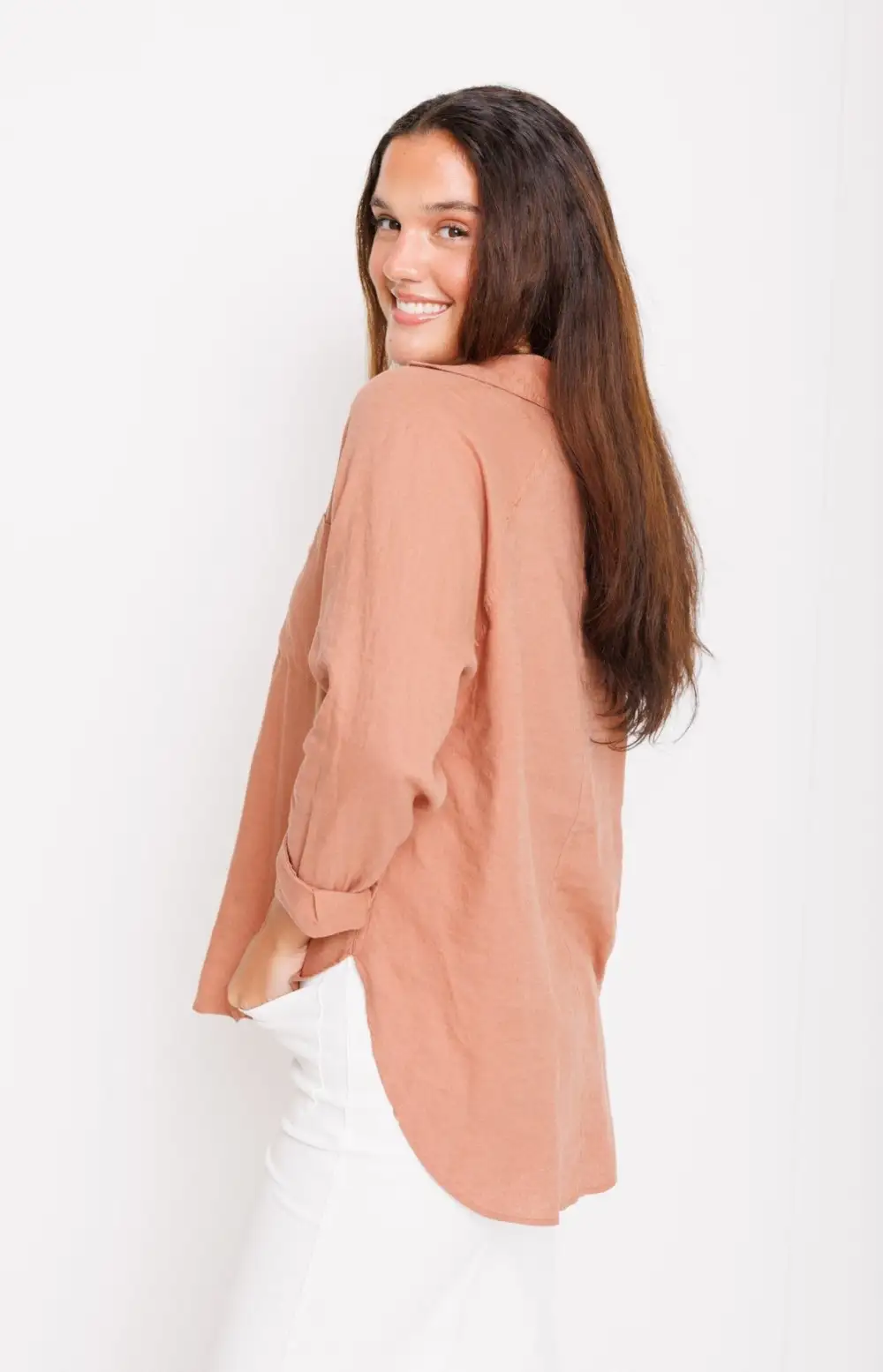 Z Supply: The Perfect Linen Top, MOCHA MOUSSE